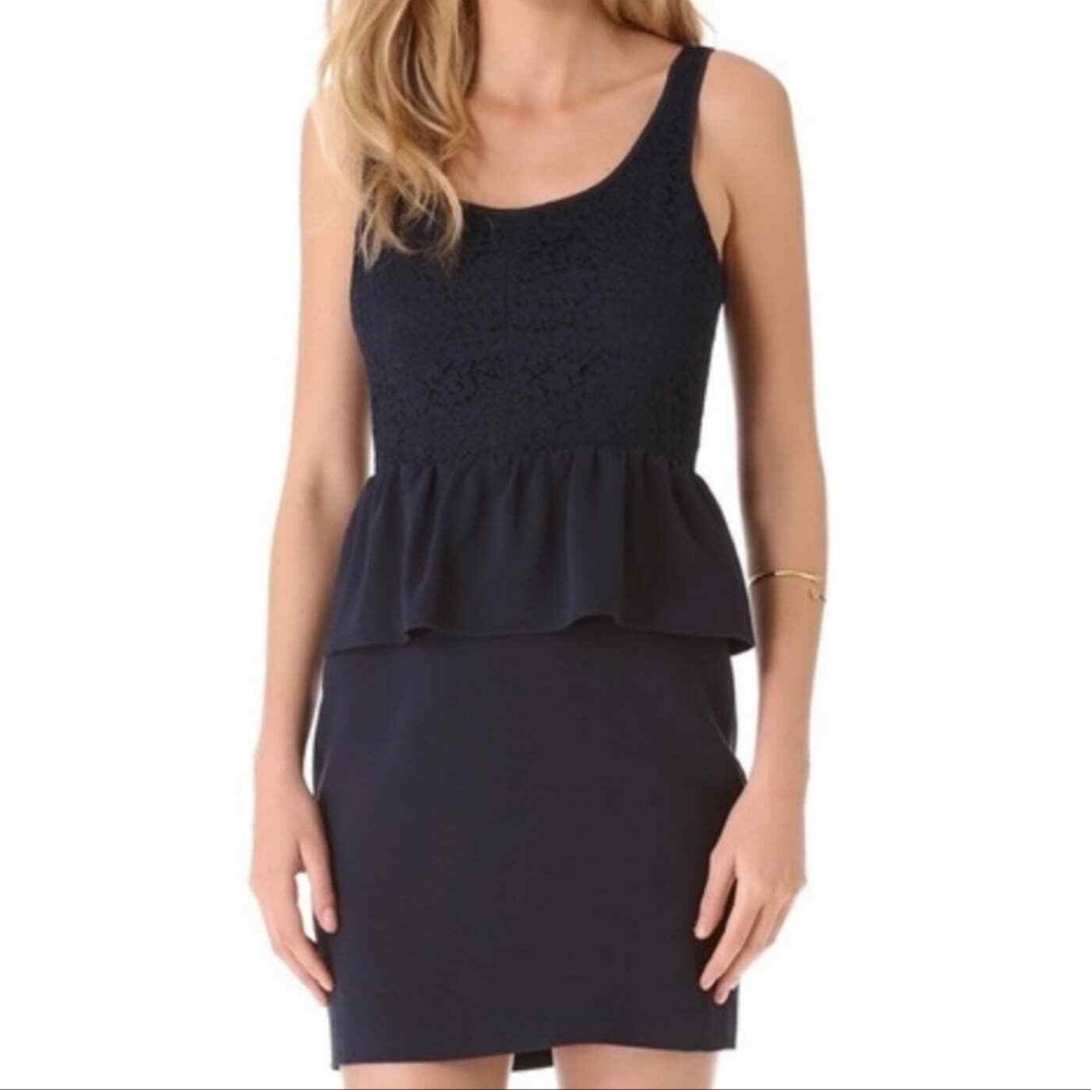 Club Monaco navy peplum dress size 8